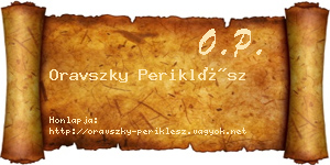 Oravszky Periklész névjegykártya